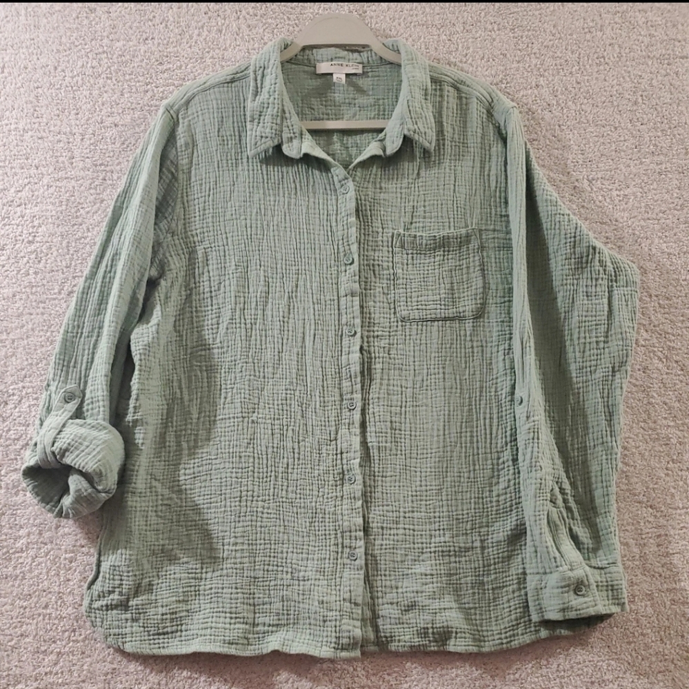 Green Button-Up Shirt